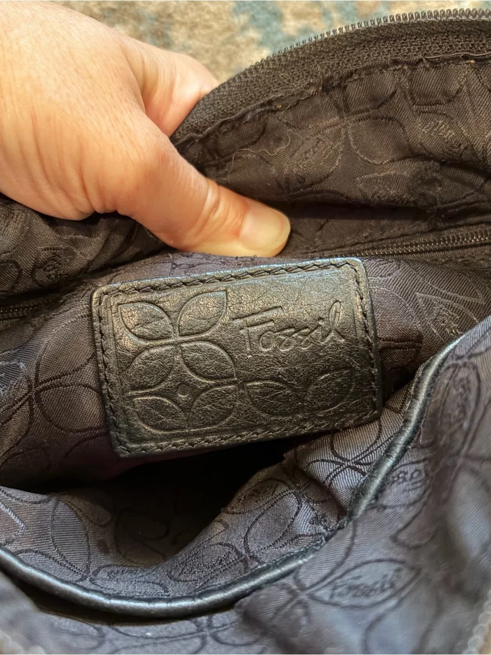 Fossil Black Leather Handbag